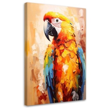 Quadro su tela, Pappagallo ara colorato - 70x100