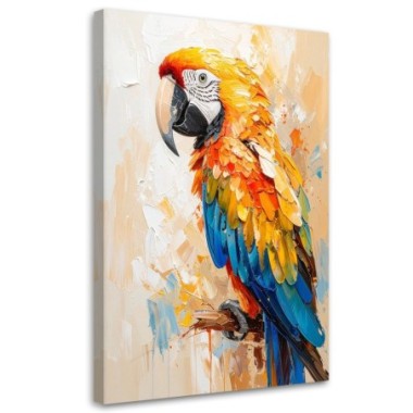 Quadro su tela, Pappagallo colorato - 60x90