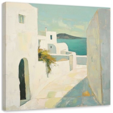 Quadro su tela, Pastello edifici Astrazione citt? -...