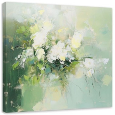 Quadro su tela, Pastello verde Astrazione - 40x40