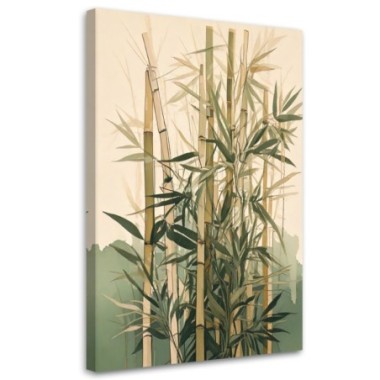 Quadro su tela, Piante di bambà¹ acquerello beige...