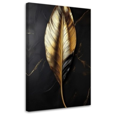 Quadro su tela, Piante foglia d'oro Glamour - 60x90