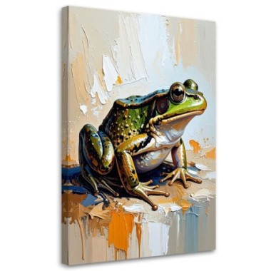 Quadro su tela, Rana verde - 80x120