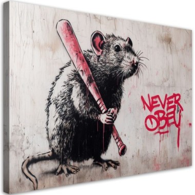 Quadro su tela, Ratto Street Art - 90x60