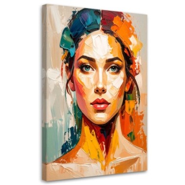 Quadro su tela, Ritratto di bella donna effetto...