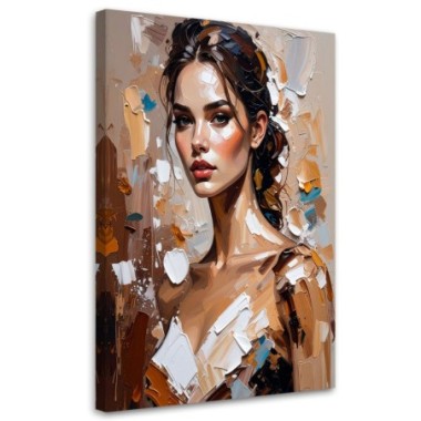 Quadro su tela, Ritratto di donna in stile glamour -...