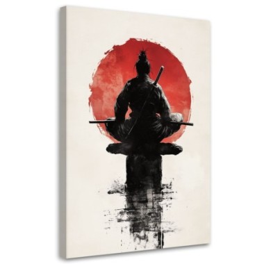 Quadro su tela, Samurai giapponese Guerriero - 40x60