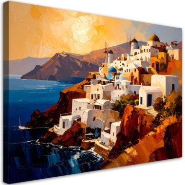 Quadro su tela, Santorini Grecia Paesaggio - 60x40