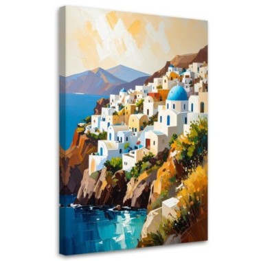 Quadro su tela, Santorini Grecia Paesaggio - 70x100