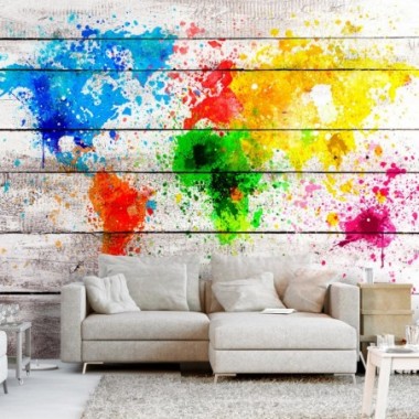 Fotomurale adesivo - World Map: Colourful Blot -...
