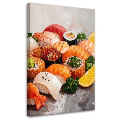 Quadro su tela, Sushi colorato - 40x60