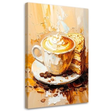Quadro su tela, Tazza di caffà¨ effetto vernice - 60x90
