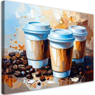 Quadro su tela, Tazze di caffà¨ - 120x80