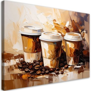 Quadro su tela, Tazze di caffà¨ imitazione pittura...