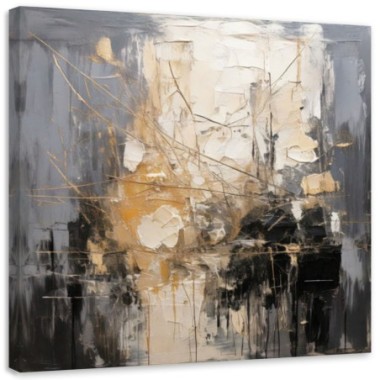 Quadro su tela, Tecnica impasto astratta Grigio - 30x30