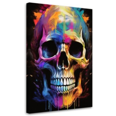 Quadro su tela, Teschio Astrazione colorata - 40x60