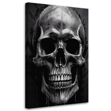 Quadro su tela, Teschio Bianco e nero - 60x90