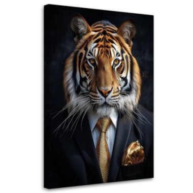 Quadro su tela, Tigre Animali in abiti - 80x120