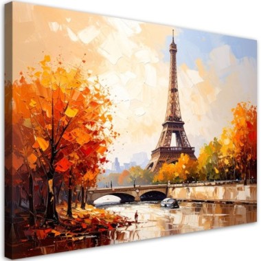 Quadro su tela, Torre Eiffel Parigi Paesaggio come...