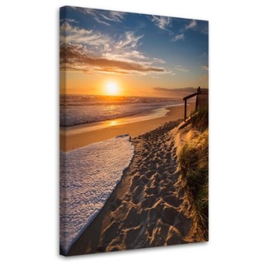 Quadro su tela, Tramonto sulla spiaggia Paesaggio -...