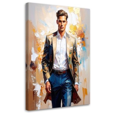 Quadro su tela, Uomo alla sfilata di moda - 70x100
