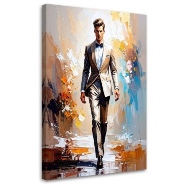 Quadro su tela, Uomo in giacca e cravatta - 80x120