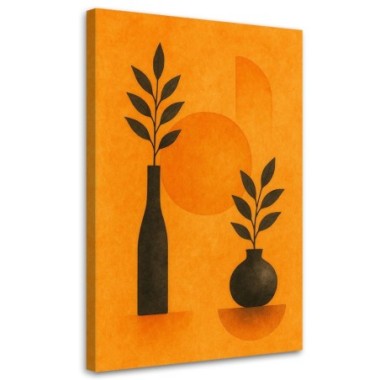 Quadro su tela, Vasi Natura Arancione Minimalismo...