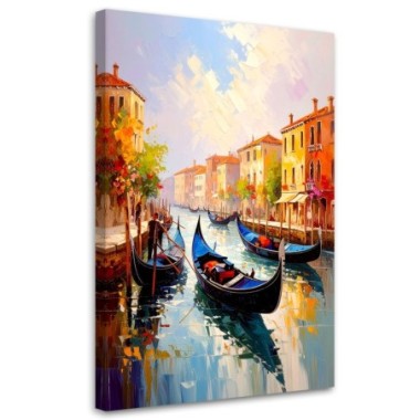 Quadro su tela, Venezia Città  Gondole Italia - 60x90