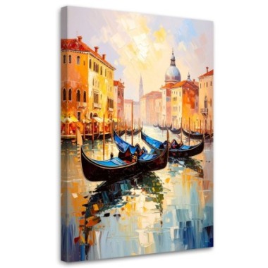 Quadro su tela, Venezia Città  Gondole Italia - 60x90