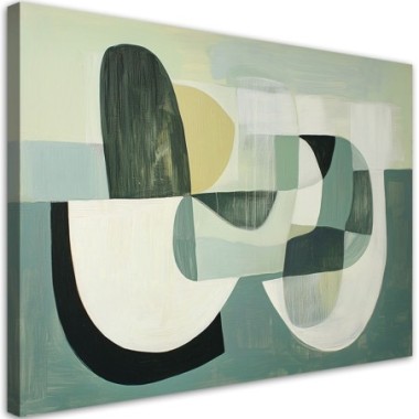 Quadro su tela, Verde Astratto Forme geometriche -...