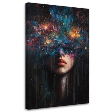 Quadro su tela, Viso di donna Astratto - 70x100