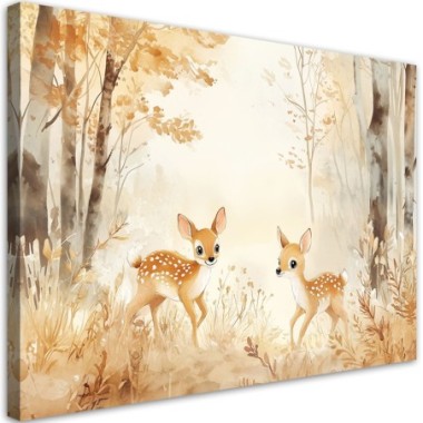 Stampa su tela per bambini, Cerbiatto Animali nella...