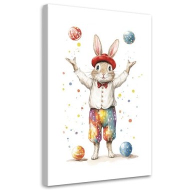 Stampa su tela per bambini, Coniglio Giocoliere...