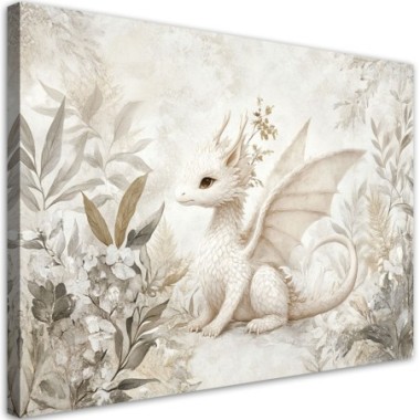 Stampa su tela per bambini, Piccolo drago fiori...