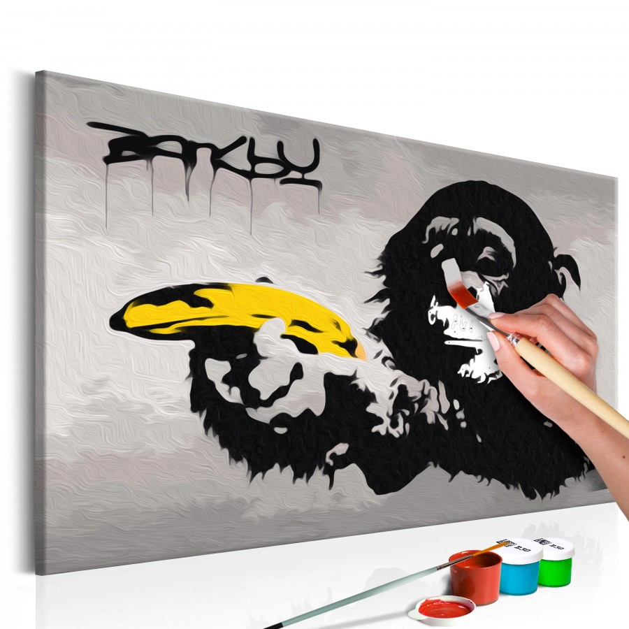 Quadro fai da te - Scimmia (Banksy Street Art Graffiti) - 60x40