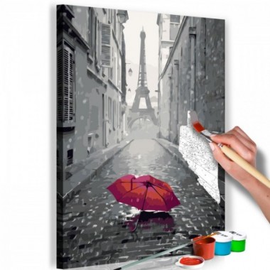 Quadro fai da te - Parigi (ombrello rosso) - 40x60