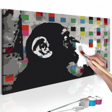 Quadro fai da te - Thoughtful Monkey - 80x40