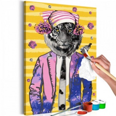 Quadro fai da te - Tiger in Hat - 40x60