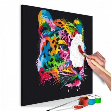 Quadro fai da te - Colourful Leopard - 60x60