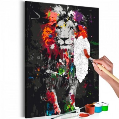 Quadro fai da te - Colourful Animals: Lion - 40x60
