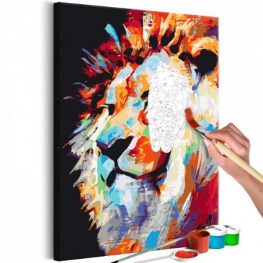 Quadro fai da te - Portrait of a Colourful Lion - 40x60