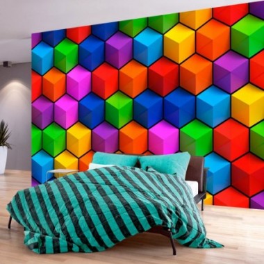 Fotomurale adesivo - Colorful Geometric Boxes - 343x245