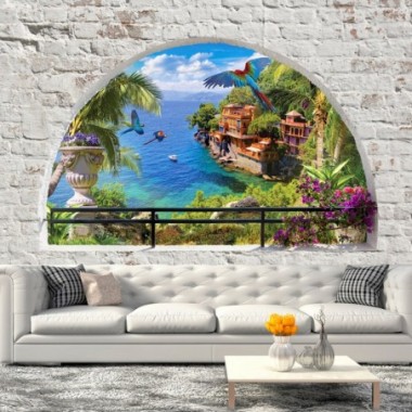 Fotomurale adesivo - Window in Paradise - 343x245