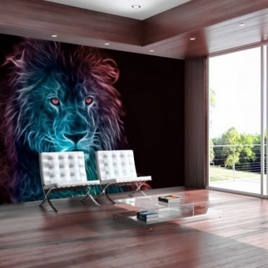Fotomurale adesivo - Abstract lion - rainbow - 147x105
