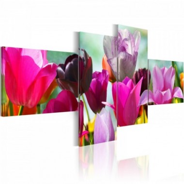 Quadro - Incanto dei tulipani rosa - 200x90