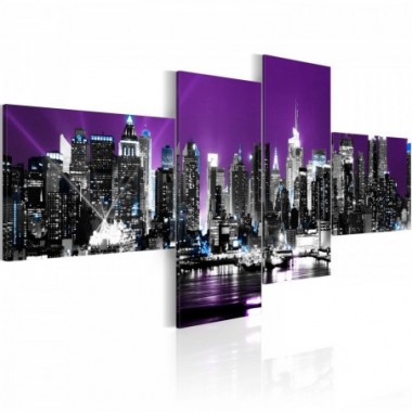 Quadro - New York su sfondo viola - 200x90