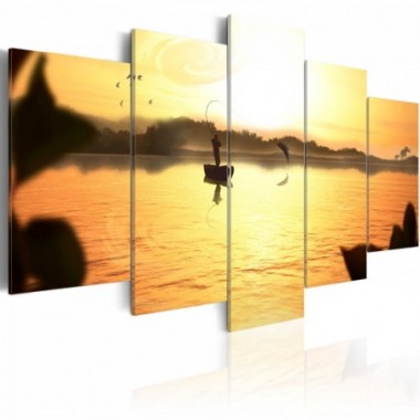 Quadro - Tramonto al lago - 100x50