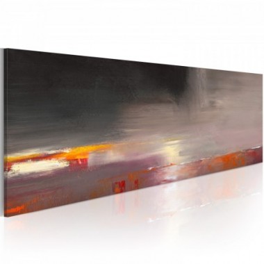 Quadro dipinto - Mare nella nebbia - 100x40
