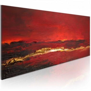 Quadro dipinto - Oceano rosso - 100x40