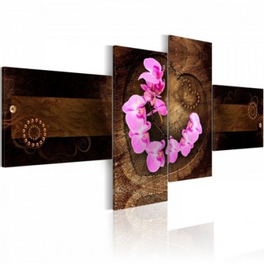 Quadro - Orchidea e legno - 100x45